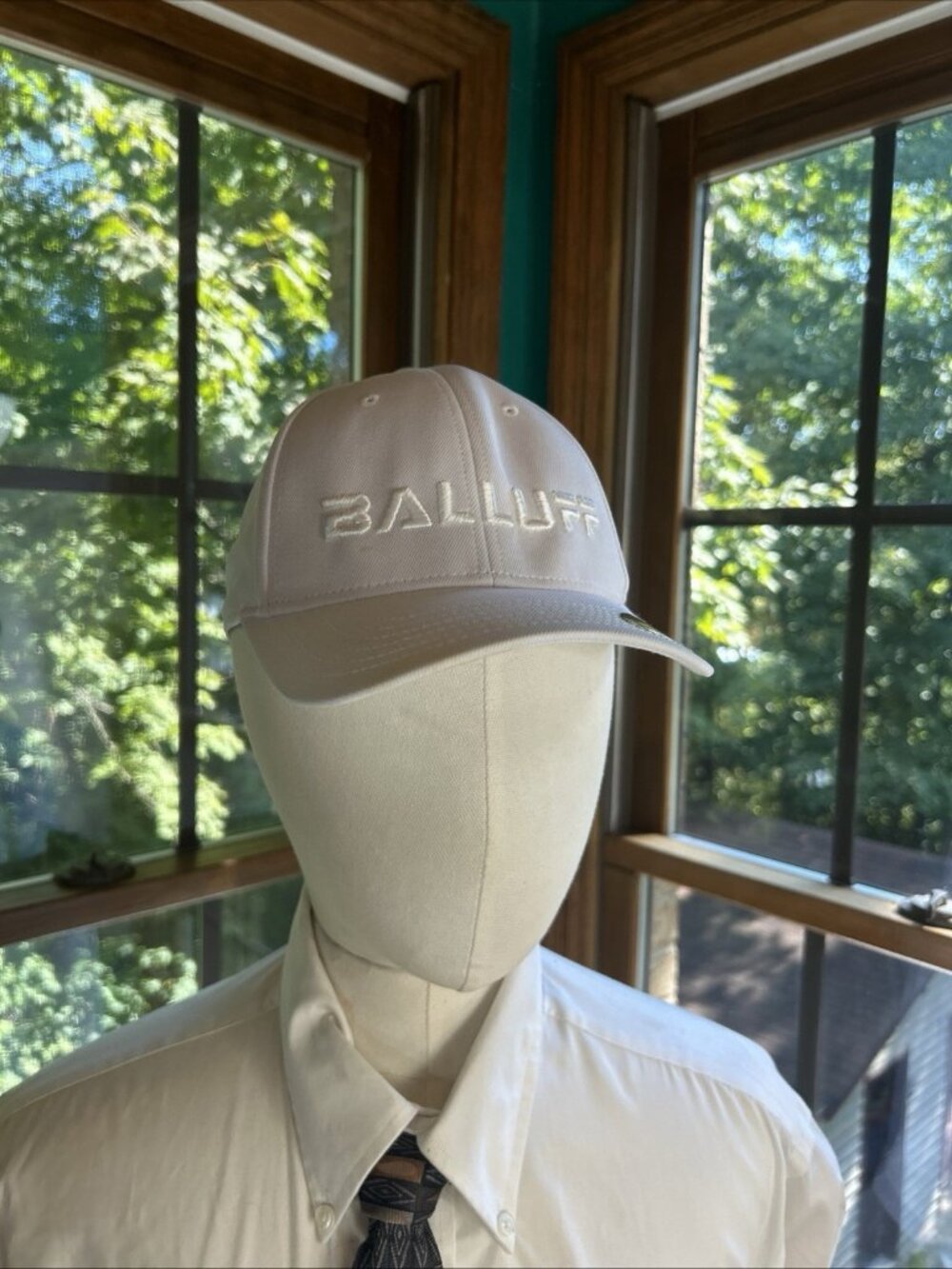 HTF Balluff White Fit Cap Adult Adjustable Golf Hat With Embroidered Logo *Read